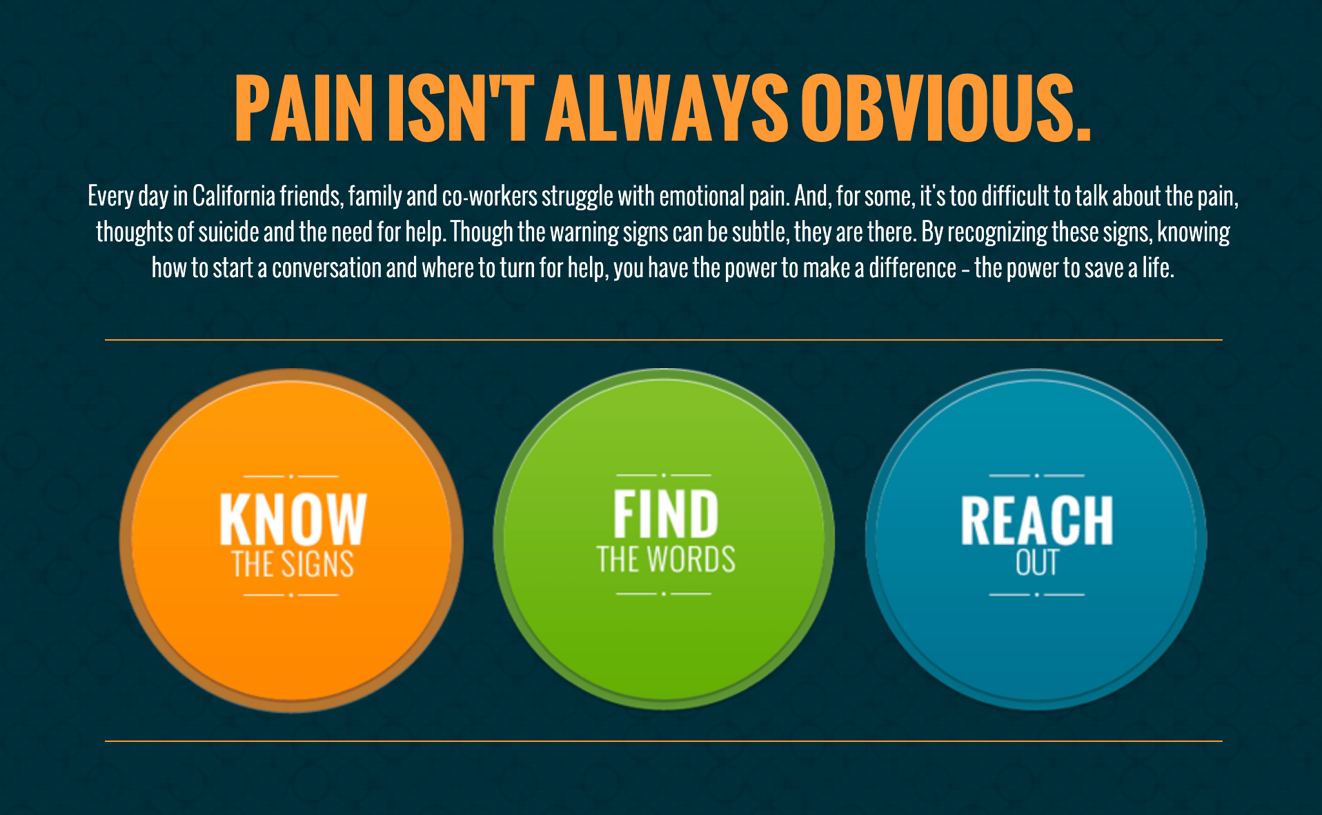 Pain isn't always obvious flyer